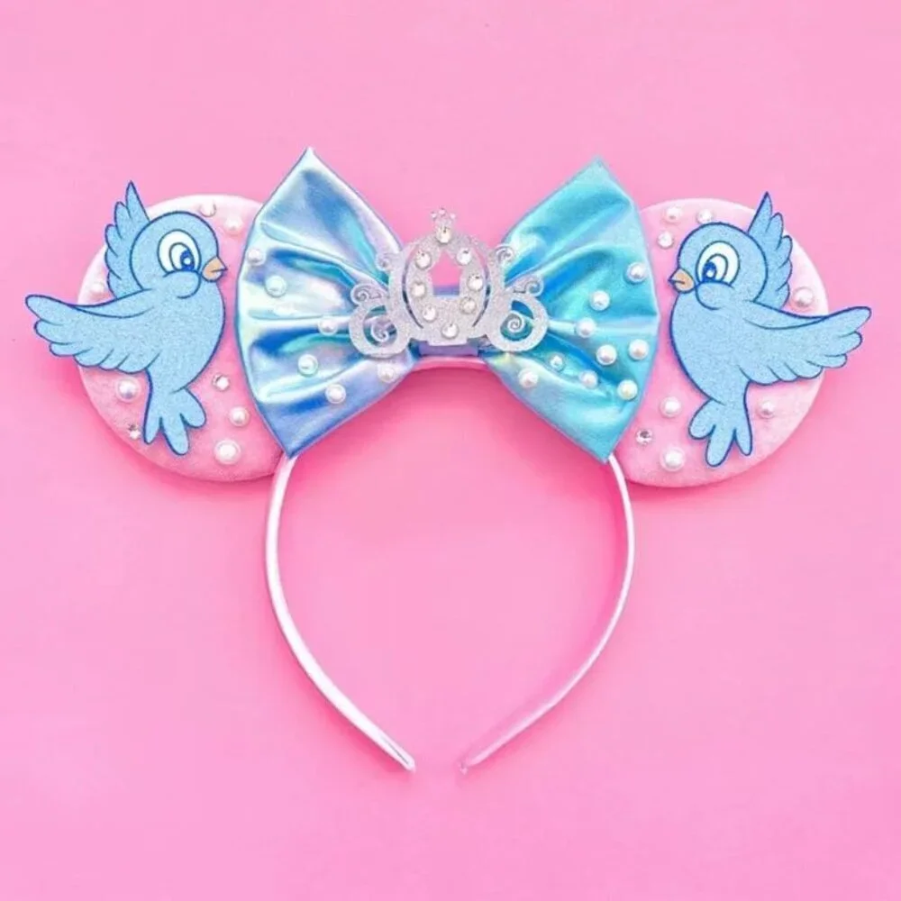 Mouse Ear Headbands Glitter Bow Kids Adults Birthday Party Costume Accessory